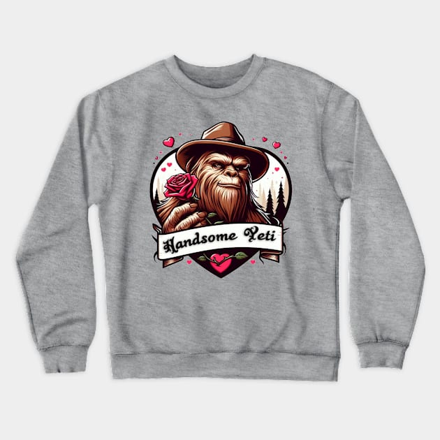 Handsome Yeti Crewneck Sweatshirt by WolfeTEES